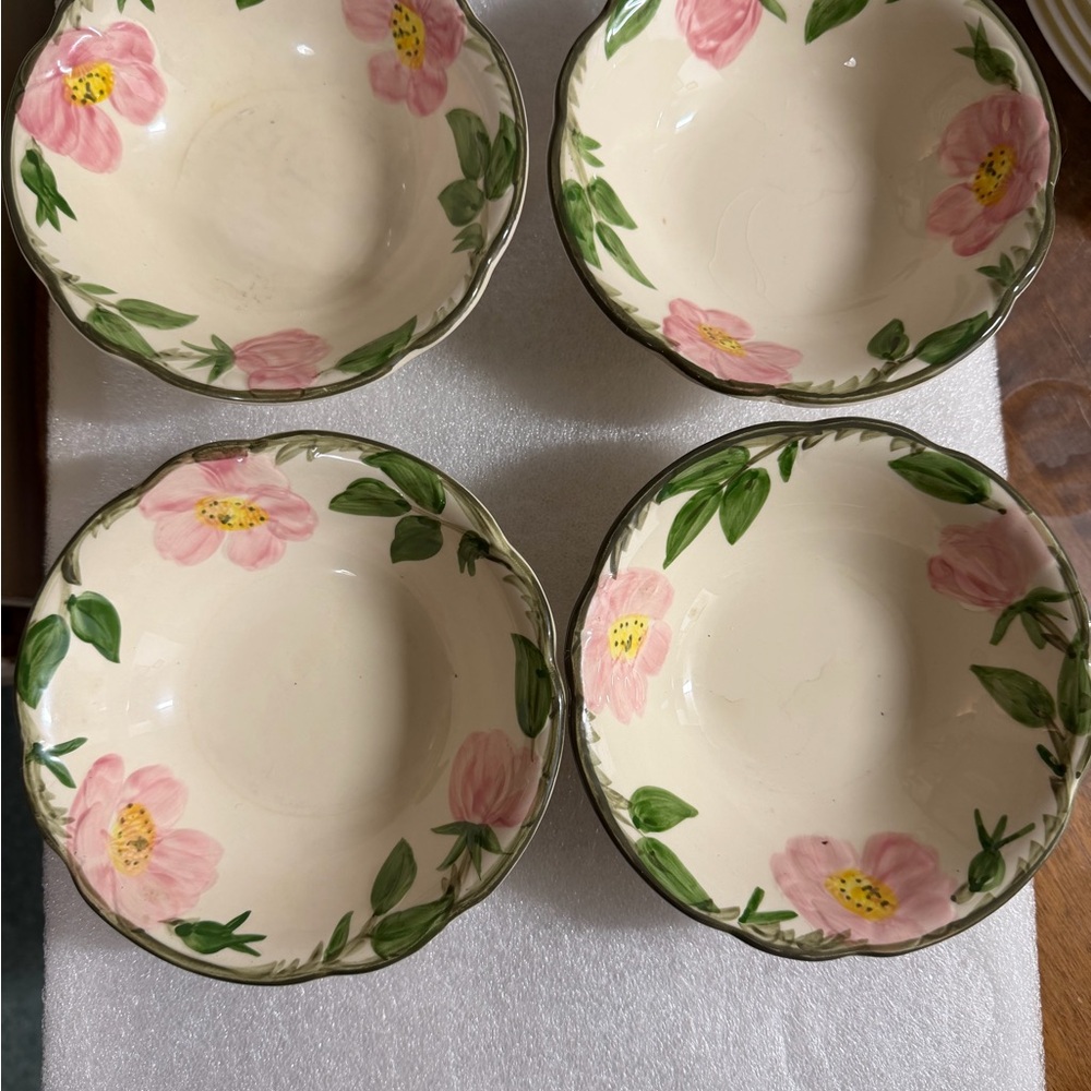 Set of 4- Vintage Franciscan Desert Rose Coupe Cereal Bowl